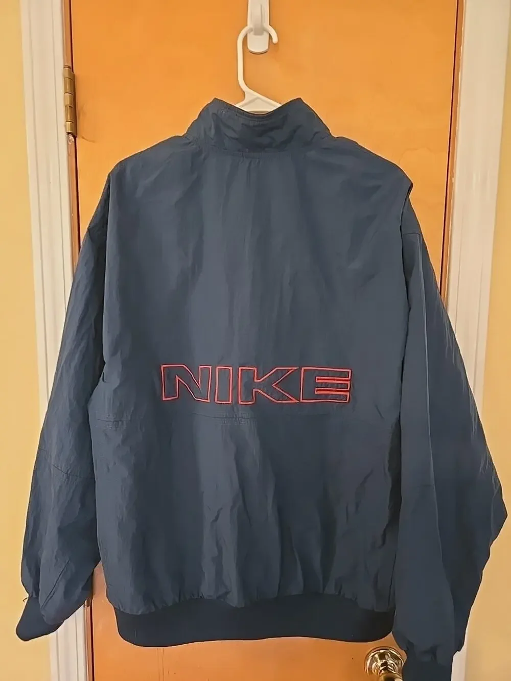 Vintage 1/4 Zip Nike Windbreaker Jacket L 90s Blue Red Nike Blue/orange Tag